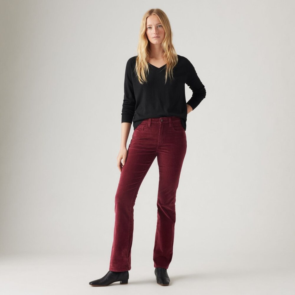 Levi's 725 Size 33 Inseam 32 Windsor Wine (red) high rise Corduroy Bootcut Pants